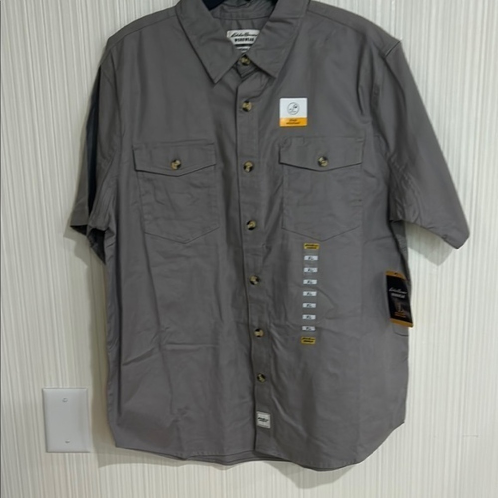 Eddie Bauer Workwear Men's Charcoal Button-Down Shirt